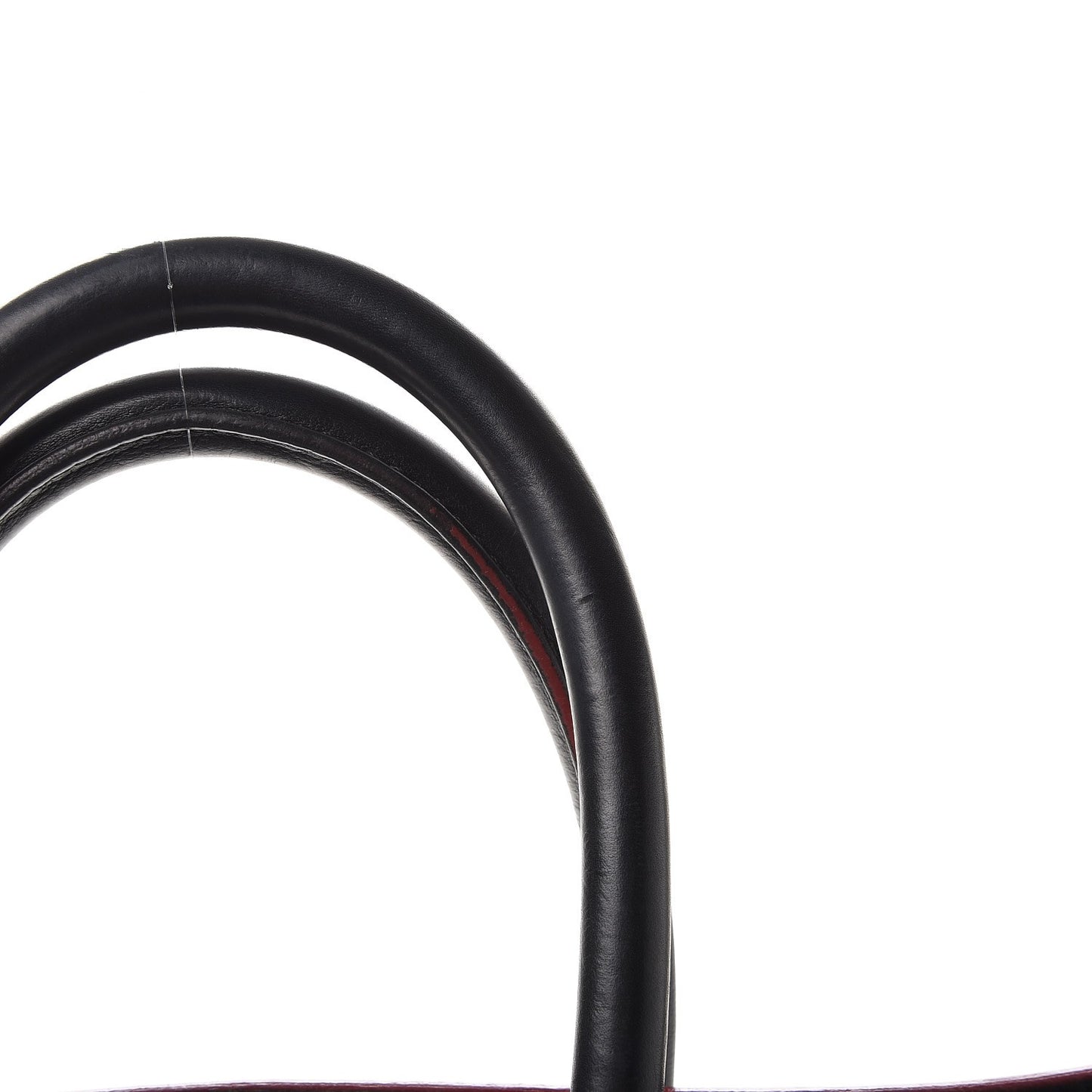 Smooth Calfskin Mini Luggage Black Pink Trim