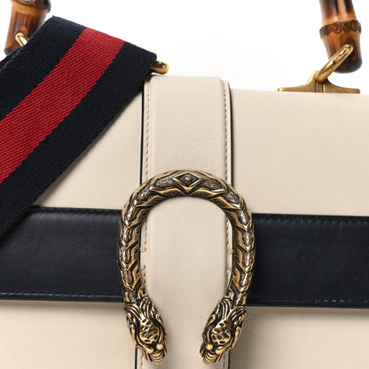 Gucci Calfskin Bamboo Web Medium Dionysus Top Handle Bag White Blue Hibiscus Red 8 of 10