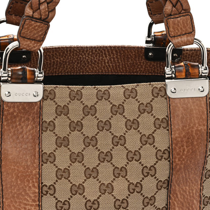 Gucci Monogram Medium Bamboo Bar Tote Brown 8 of 10