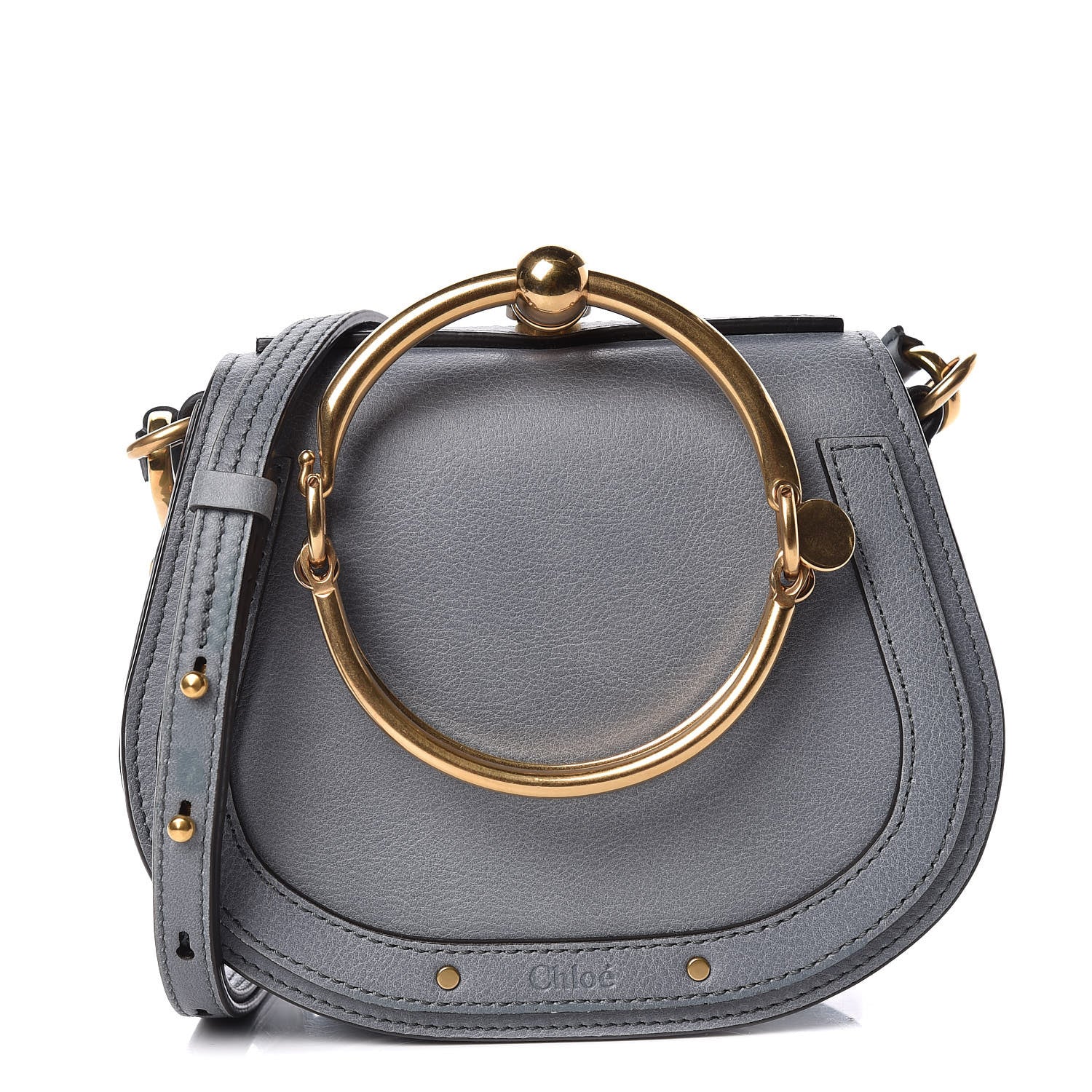 Chloe Calfskin Suede Small Nile Bracelet Bag Cloudy Blue 1 of 9