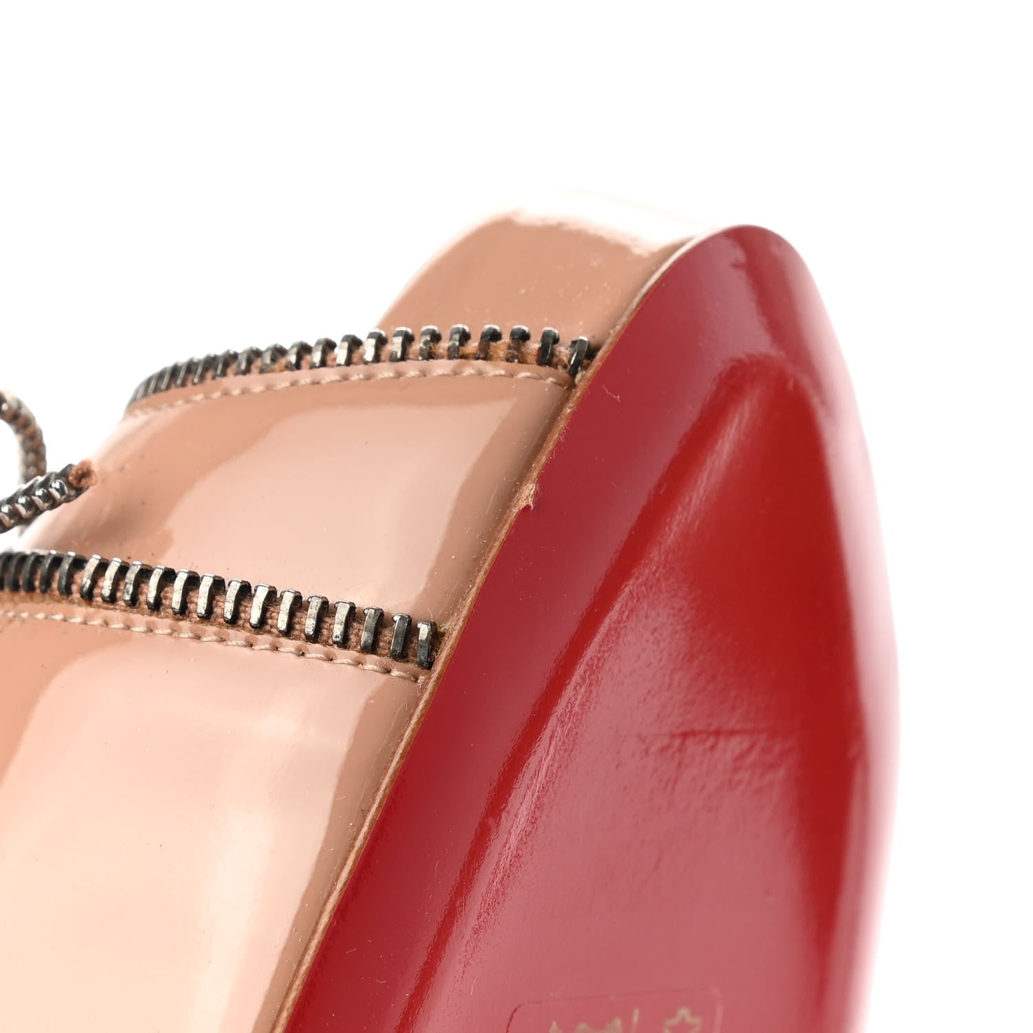 Christian Louboutin Patent Colbina 120 Pumps 37.5 Nude Silver 8 of 9