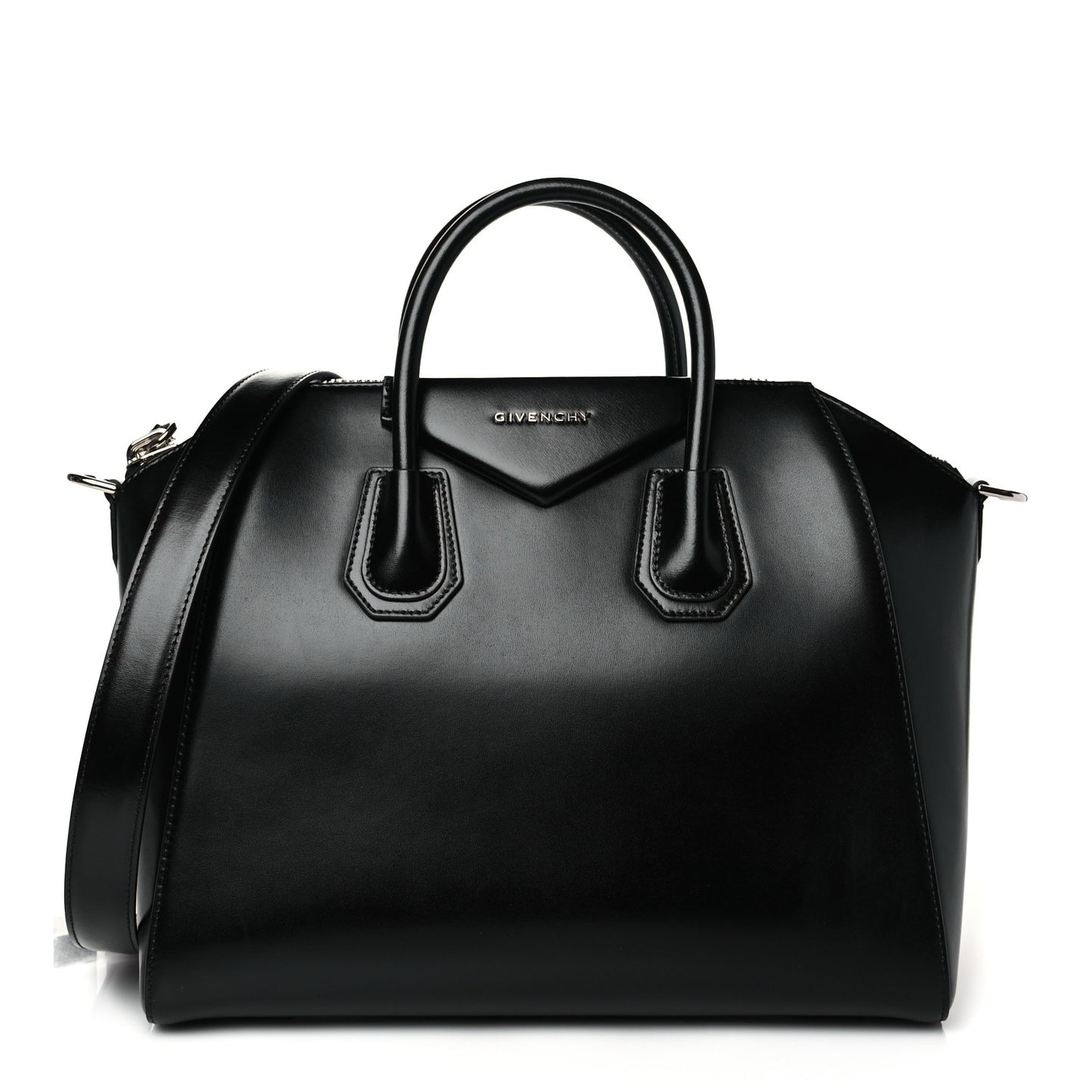 Shiny Lord Calfskin Medium Antigona Black
