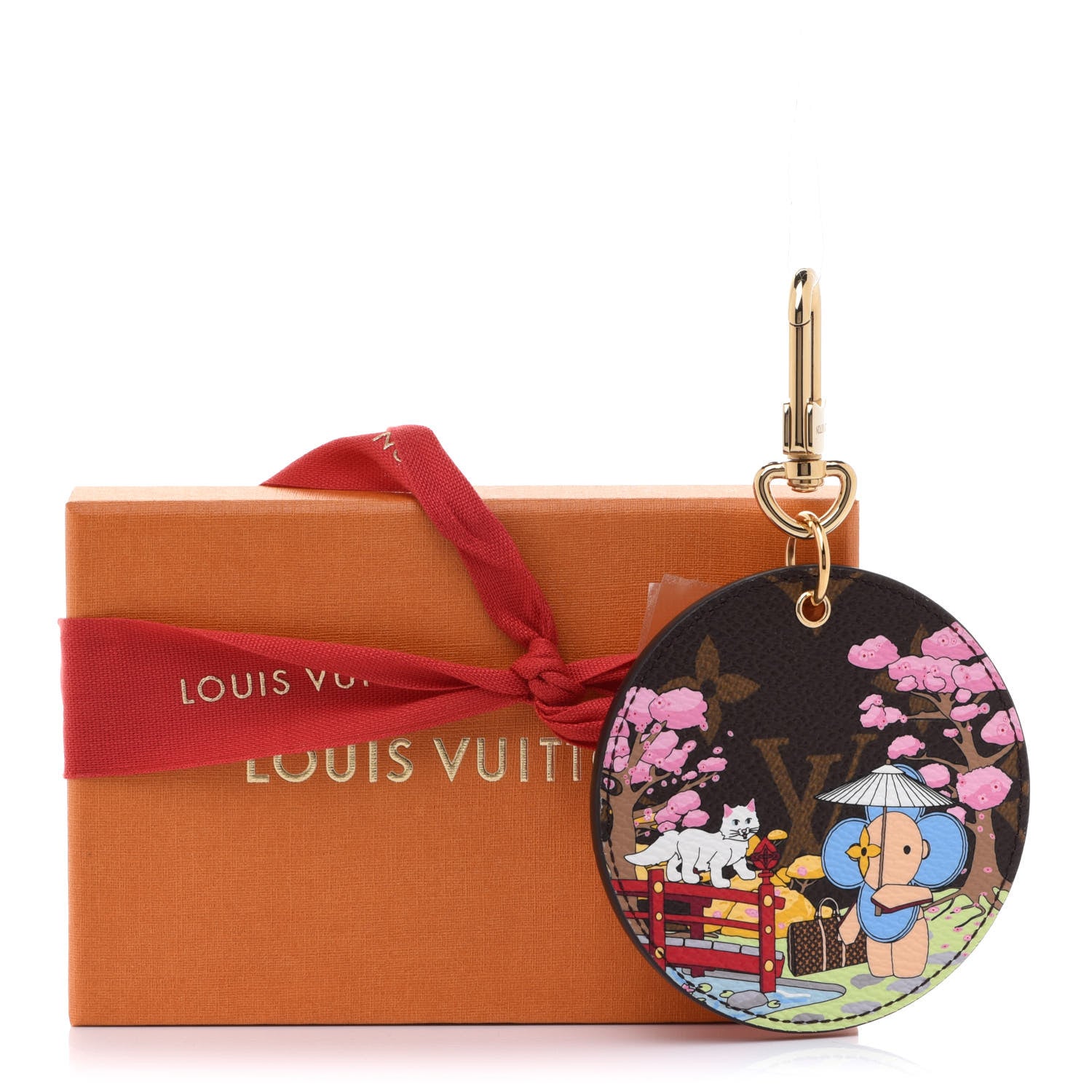 Louis Vuitton Monogram 2021 Christmas Animation Japanese Garden Bag Charm Key Ring Wisteria Pink 7 of 8