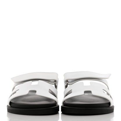 Hermes Calfskin Womens Chypre Sandals 37 White 2 of 10