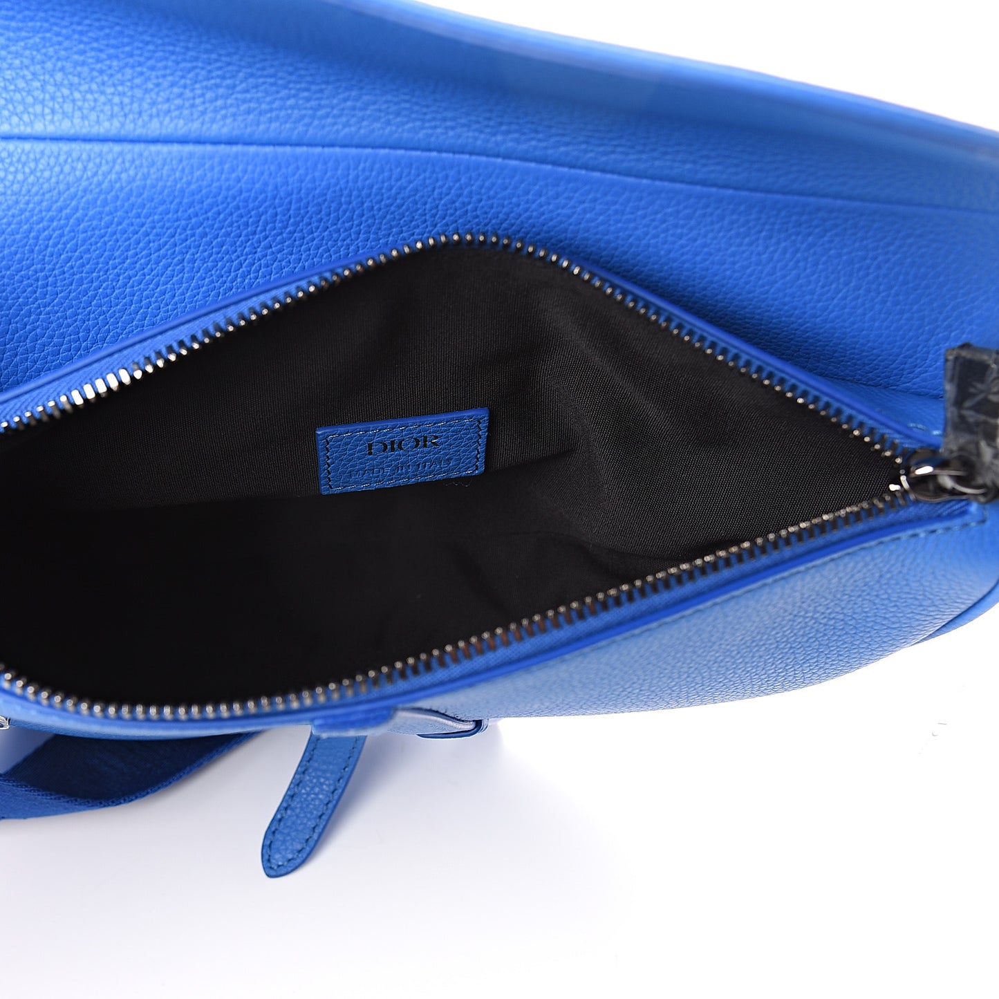 Grained Calfskin Kim Jones Saddle Bag Blue