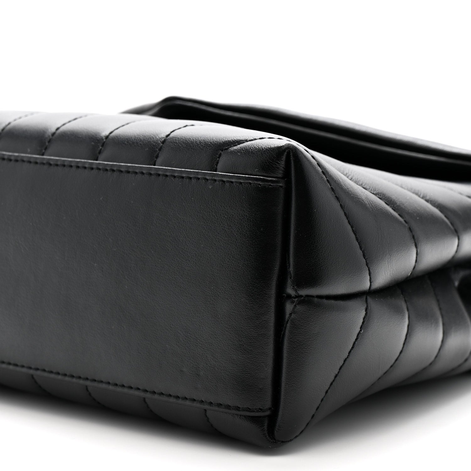 Saint Laurent Calfskin Y Quilted Monogram Monochrome Small Loulou Chain Satchel Black 11 of 12