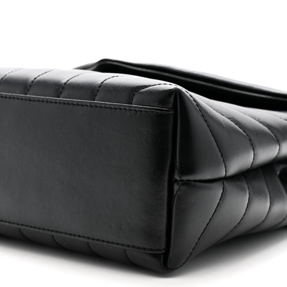 Saint Laurent Calfskin Y Quilted Monogram Monochrome Small Loulou Chain Satchel Black 11 of 12