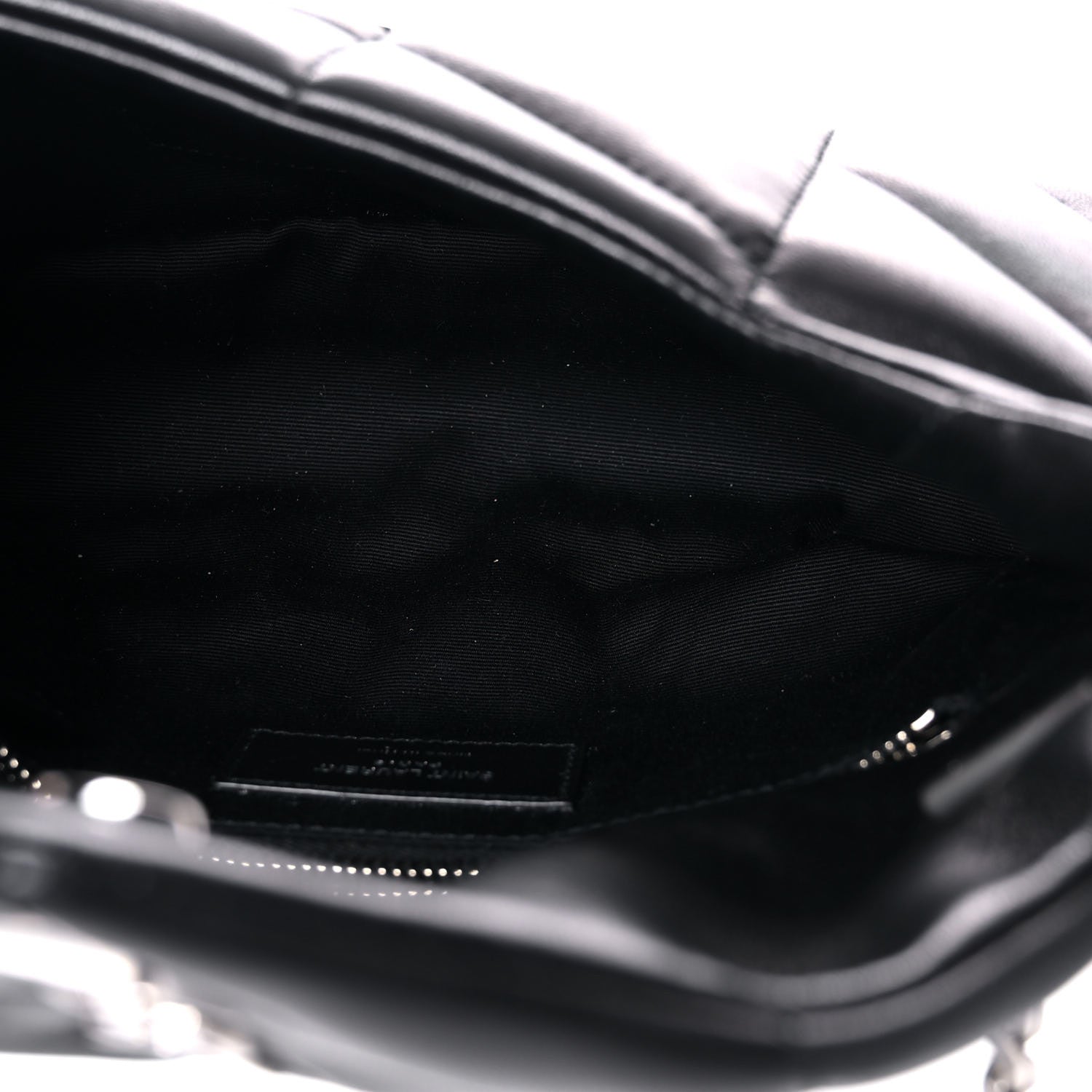 Saint Laurent Lambskin Quilted Toy Loulou Puffer Monogram Chain Satchel Black 5 of 10