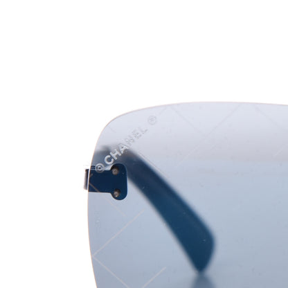 Chanel Shield Runway Sunglasses 4215 Metallic Blue 7 of 9