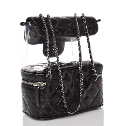 Chanel Crumpled Calfskin PVC Quilted Backpack Black 3 of 10