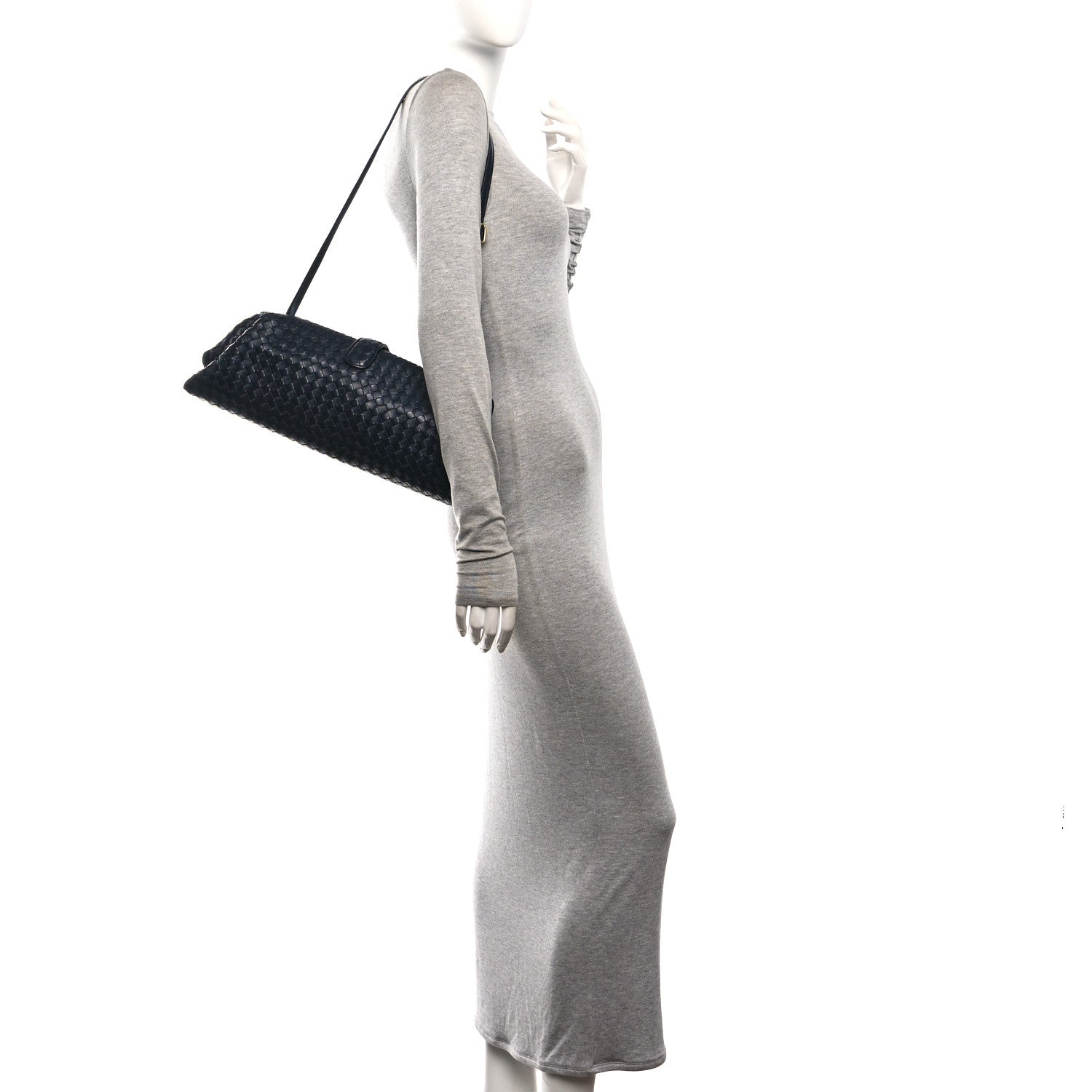 Bottega Veneta Nappa Intrecciato Maxi The Lauren 1980 Clutch Midnight 2 of 11