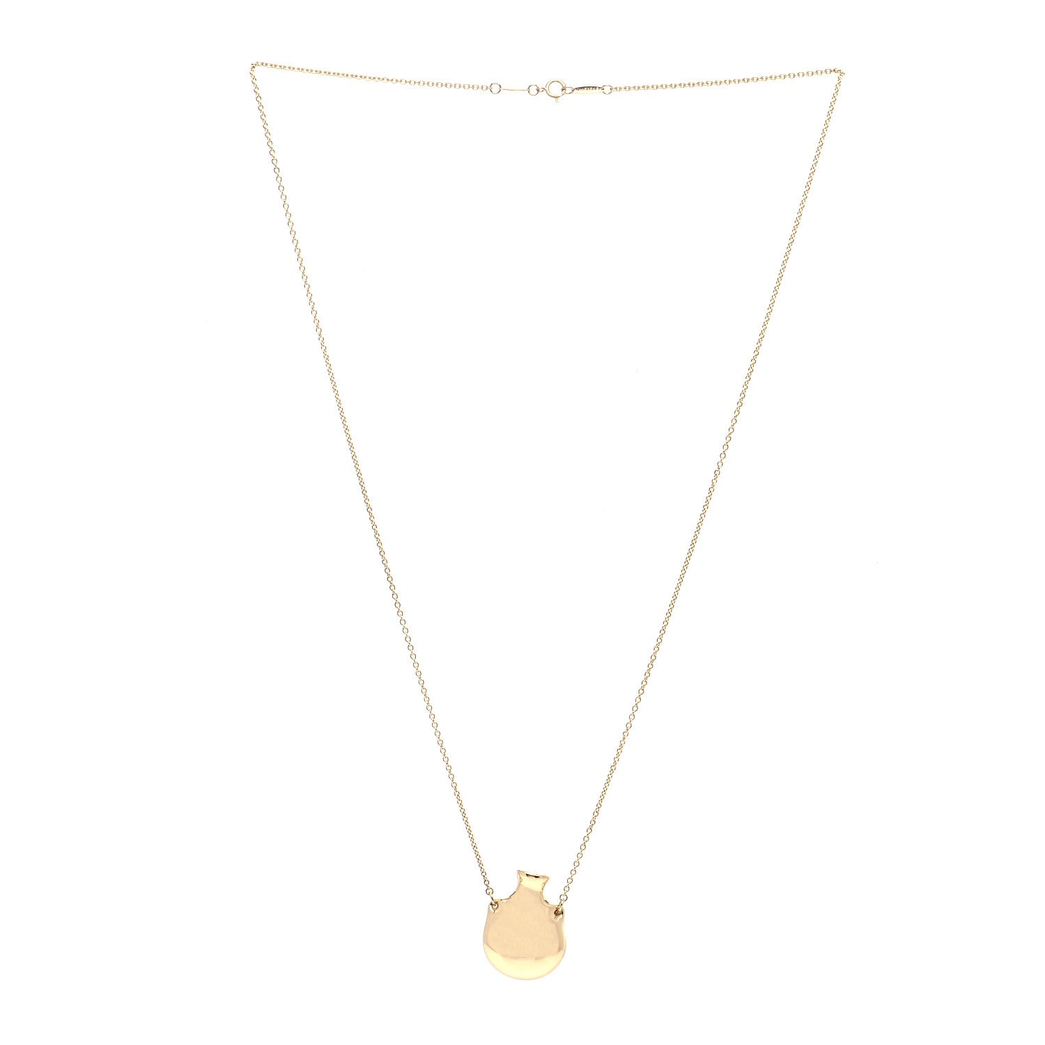 Tiffany 18K Yellow Gold Elsa Peretti Open Bottle Pendant Necklace 2 of 5