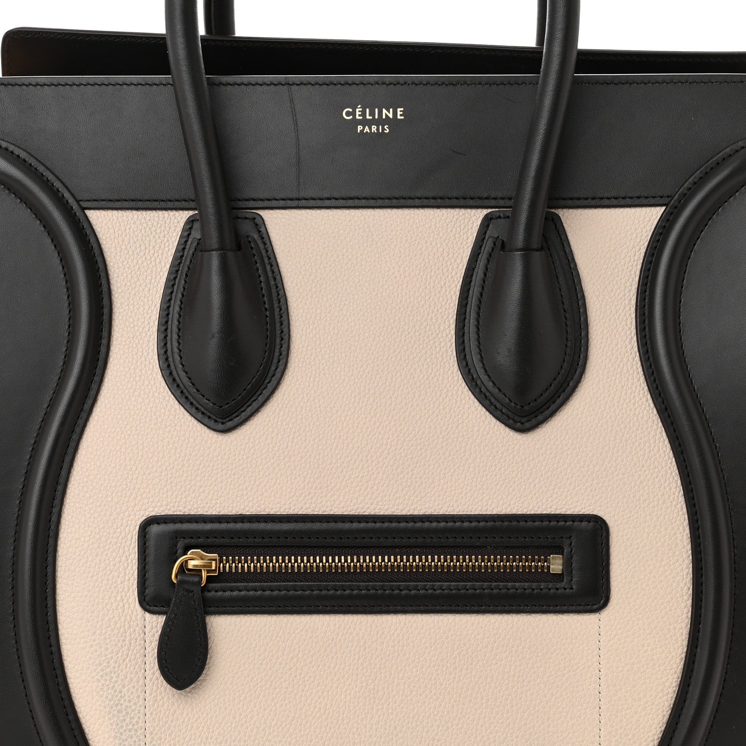 Celine Drummed Calfskin Nubuck Mini Tri-Color Luggage Chalk 8 of 13