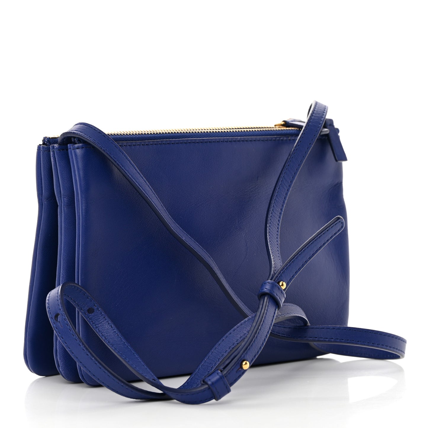 Lambskin Small Trio Crossbody Bag Indigo