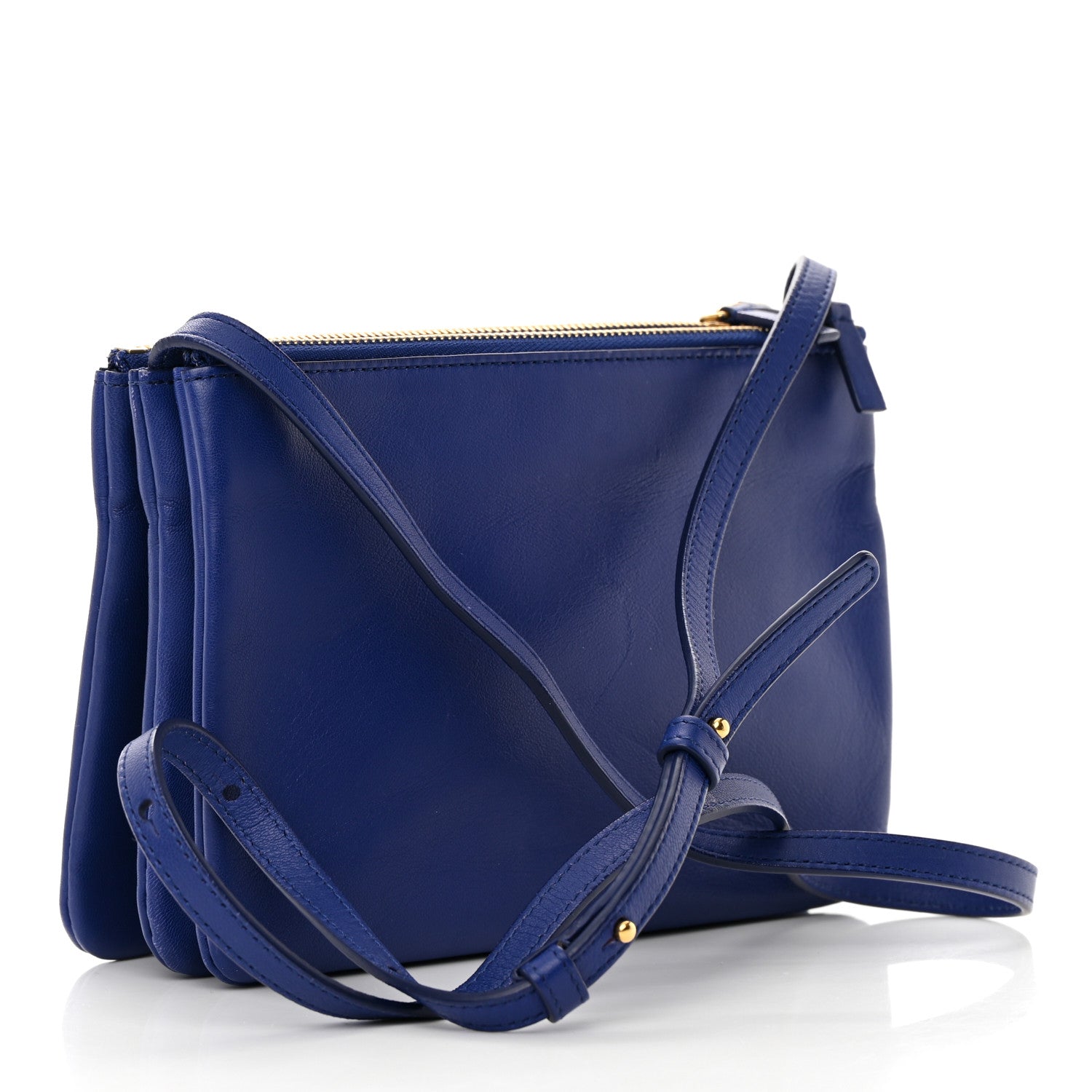 Celine Lambskin Small Trio Crossbody Bag Indigo 3 of 19