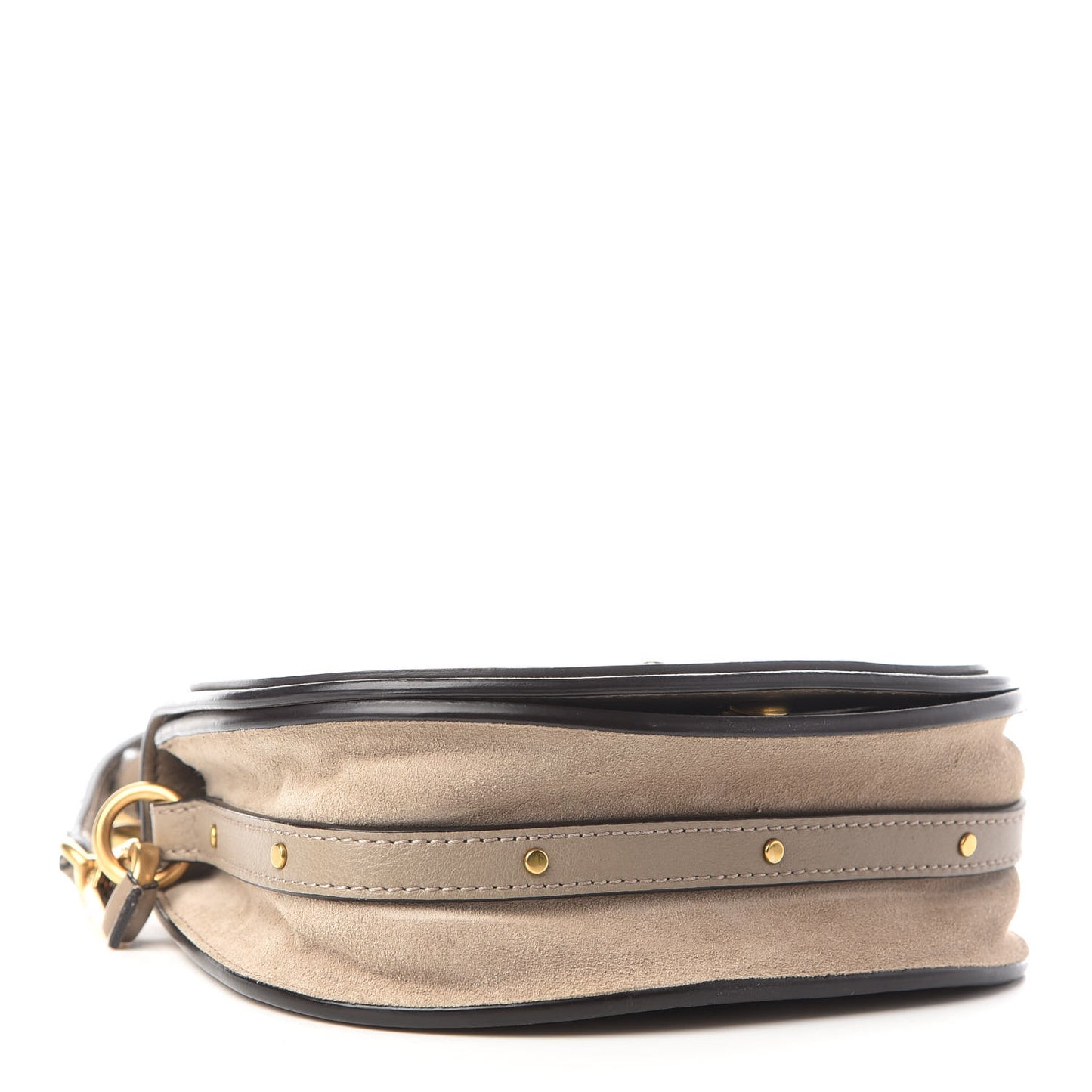 Calfskin Suede Small Nile Bracelet Bag Motty Grey