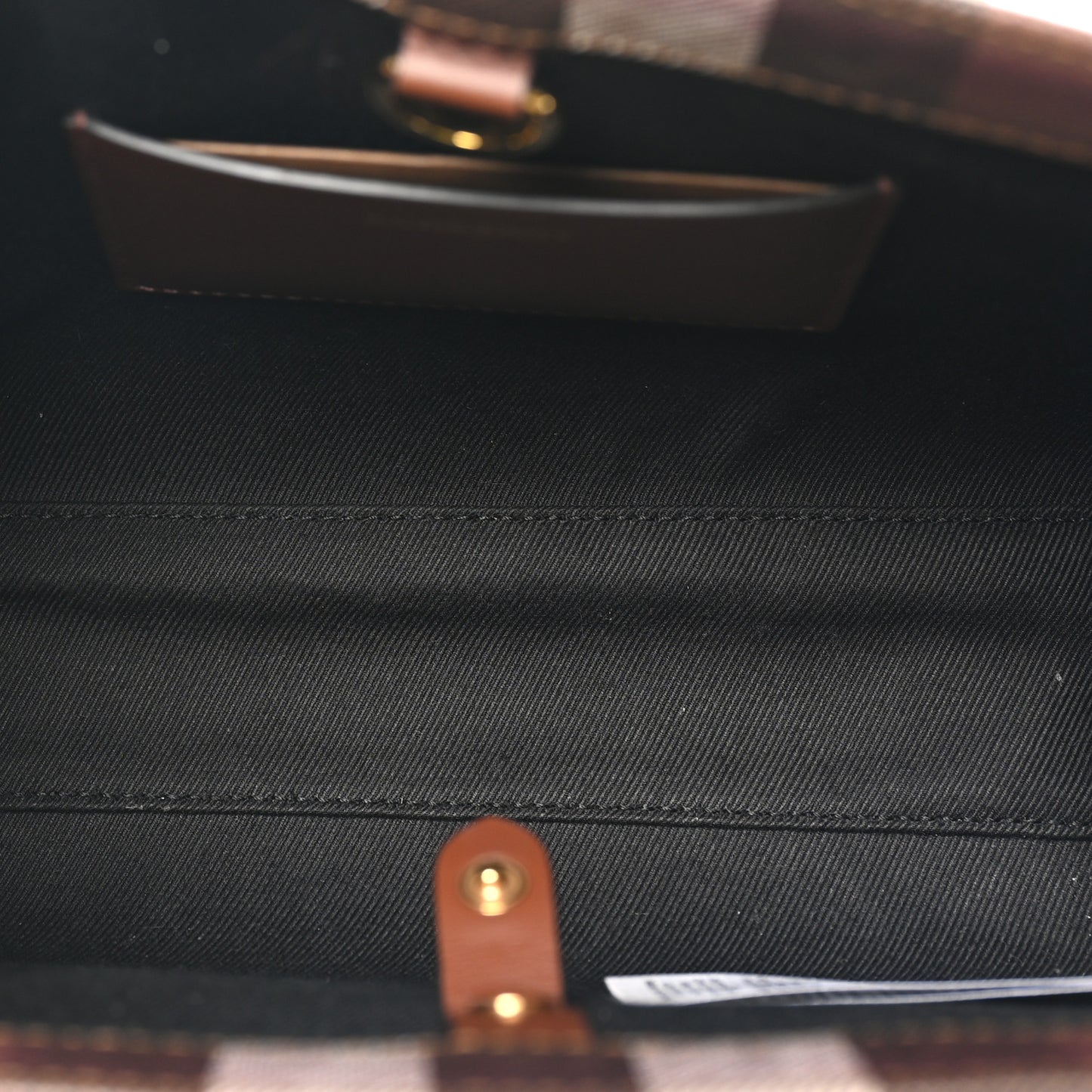 E-Canvas Check Calfskin Mini Freya Tote Dark Birch Brown