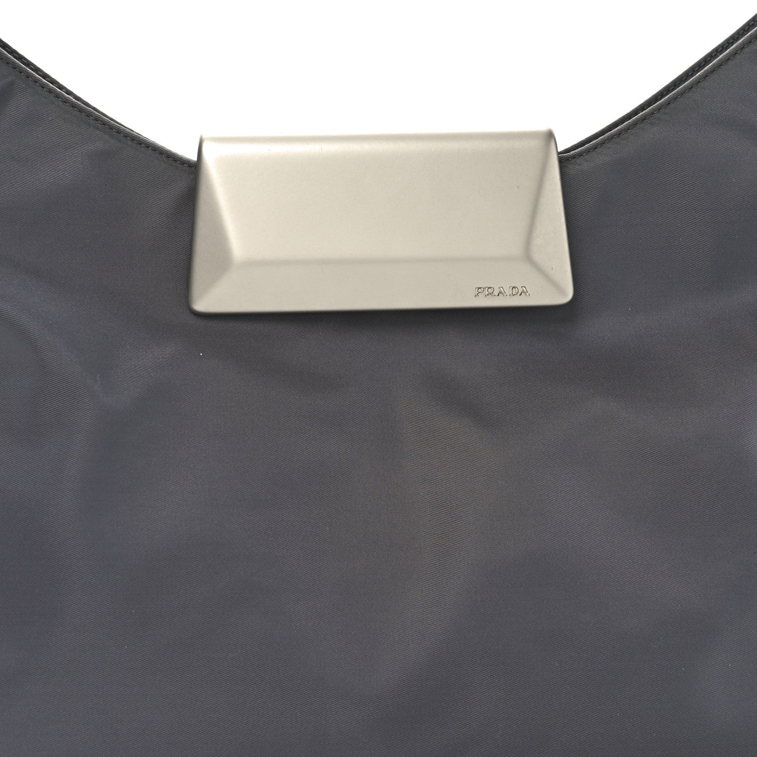 Prada Tessuto Nylon Metal Shoulder Bag Grey 7 of 9