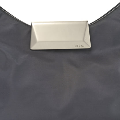Prada Tessuto Nylon Metal Shoulder Bag Grey 7 of 9