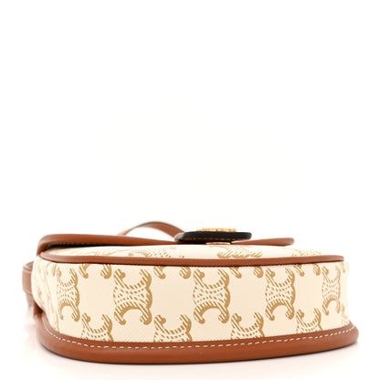 Celine Triomphe Canvas Calfskin Mini Besace Bag White 4 of 9