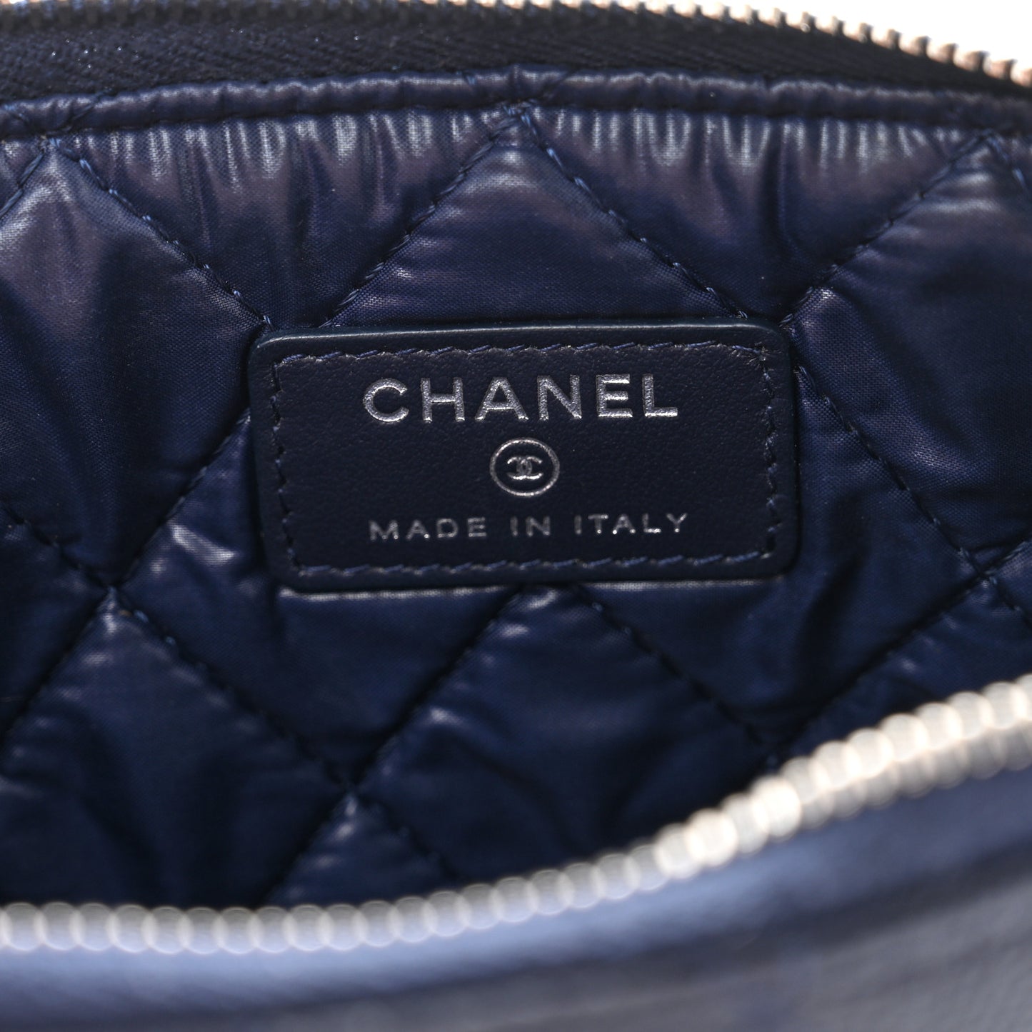 Caviar Quilted Cosmetic Case Navy