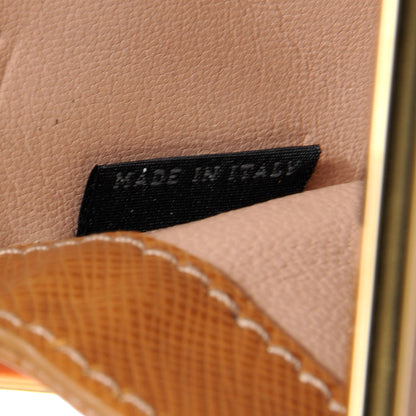 Prada Saffiano Kiss Lock Clutch Caramel 7 of 7