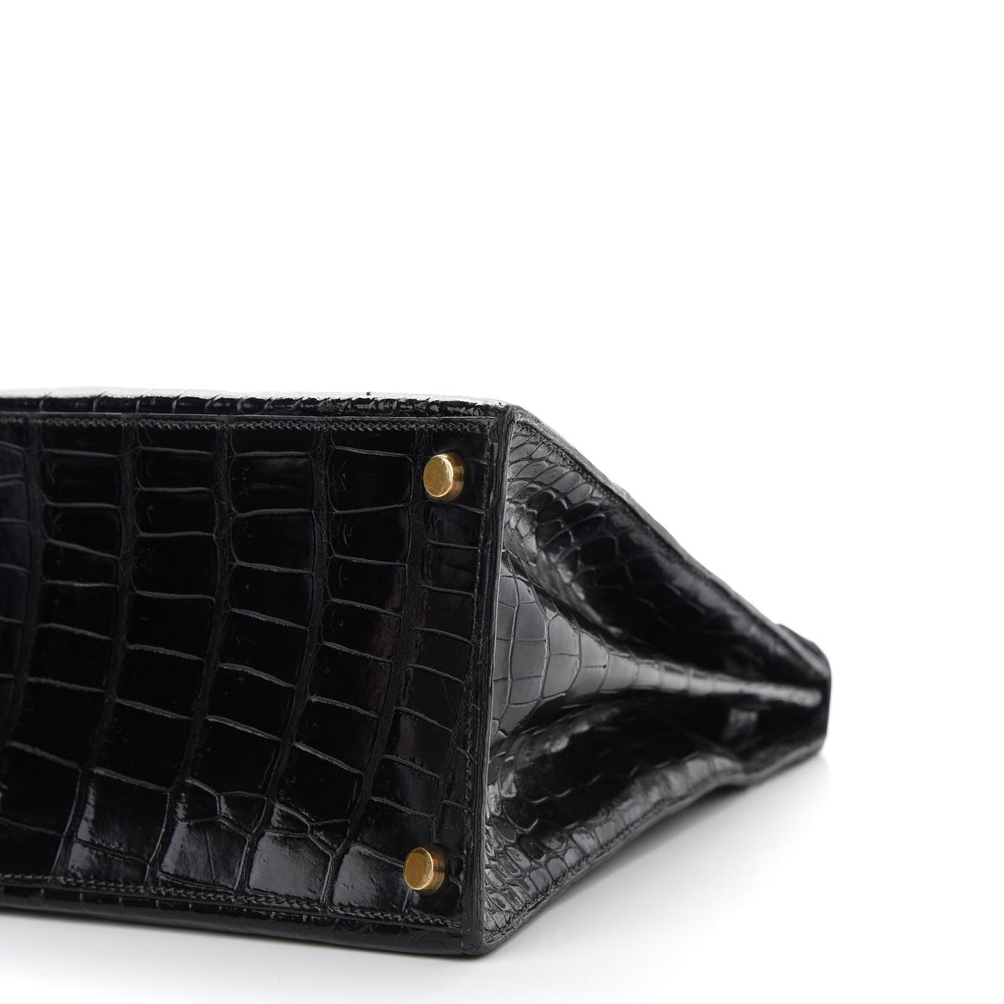 Shiny Porosus Crocodile Kelly Sellier 32 Black