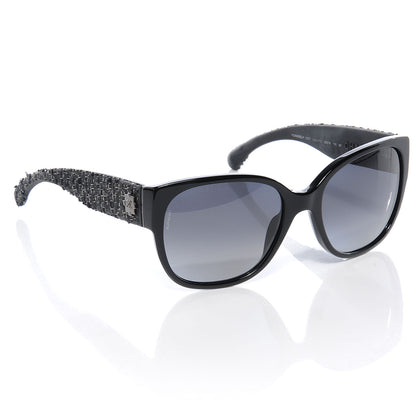 Chanel Acetate Tweed Boy Sunglasses Black 3 of 5