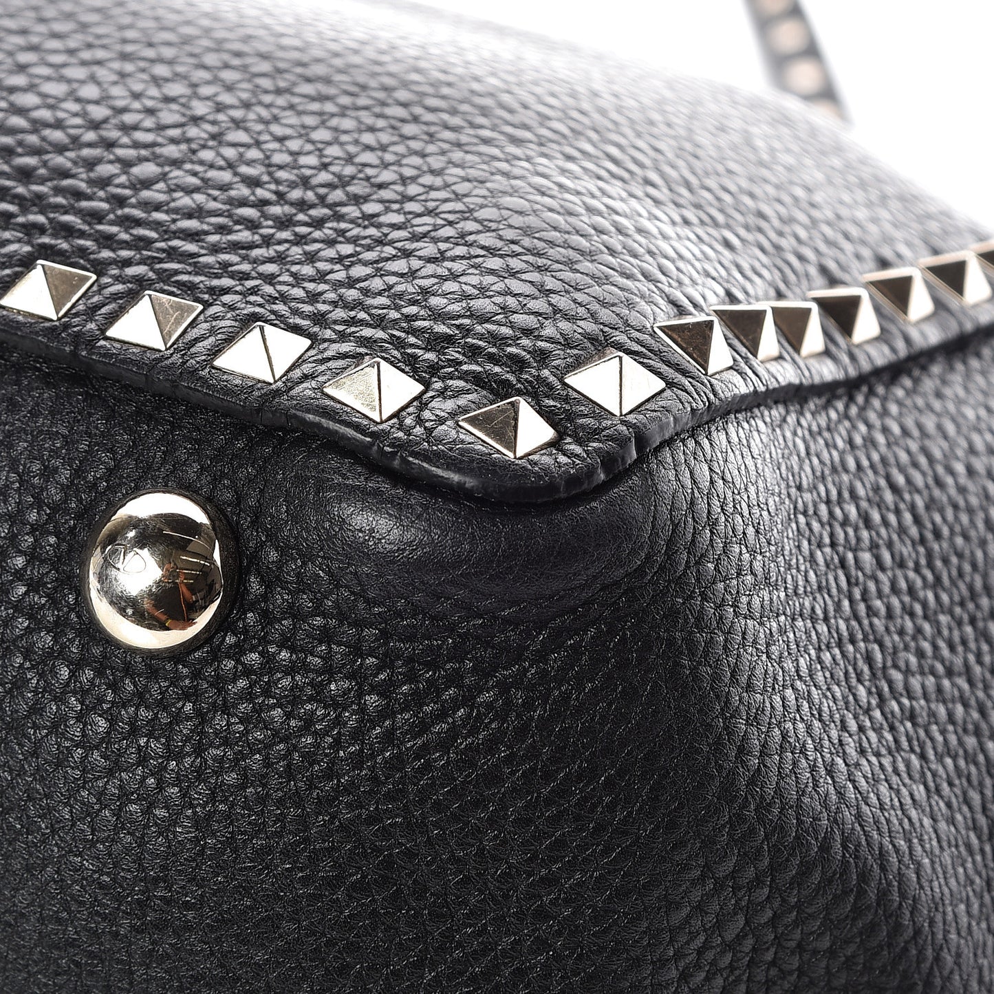 Alce Printed Calfskin Medium Rockstud Tote Black