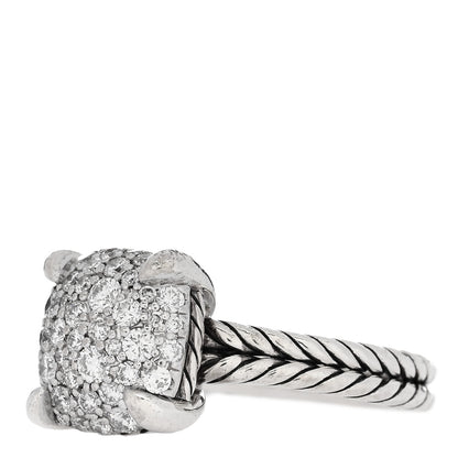 David Yurman Sterling Silver Diamond 11mm Chatelaine Pave Ring 50 5.5 3 of 5