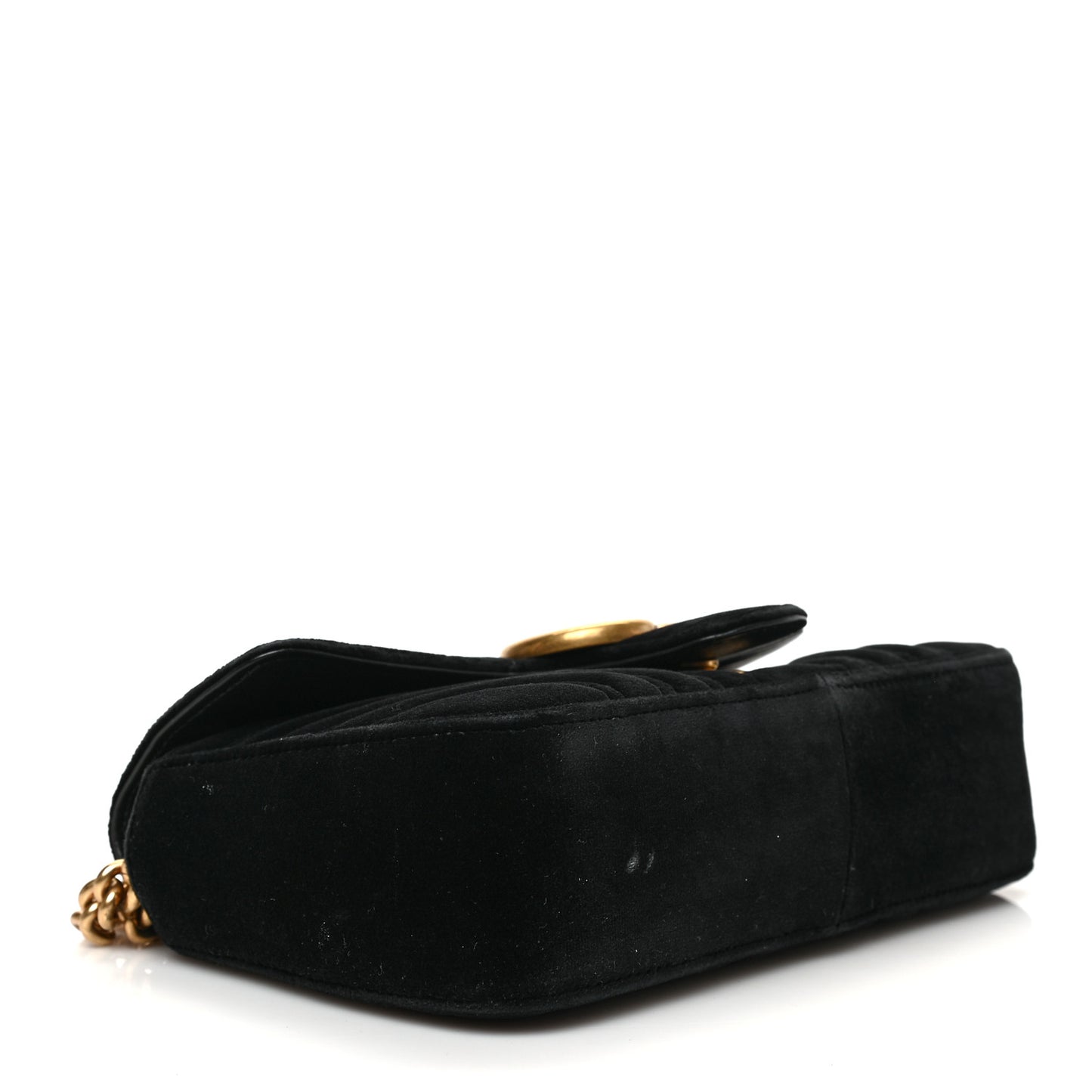 Velvet Matelasse Mini GG Marmont Shoulder Bag Black