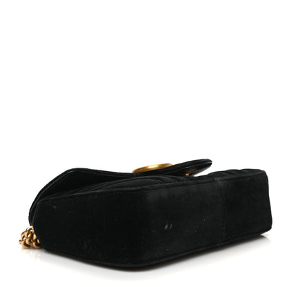 Gucci Velvet Matelasse Mini GG Marmont Shoulder Bag Black 4 of 9