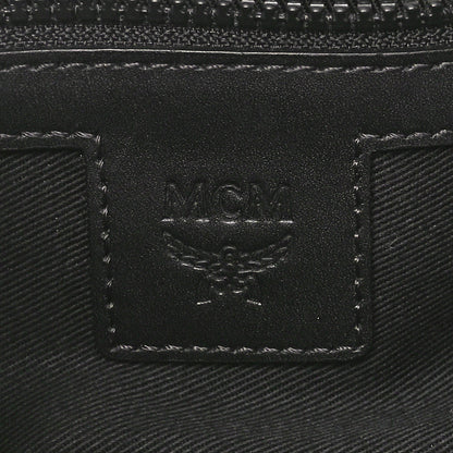 MCM Visetos Medium Stark Wristlet Pouch Black Cognac 6 of 8