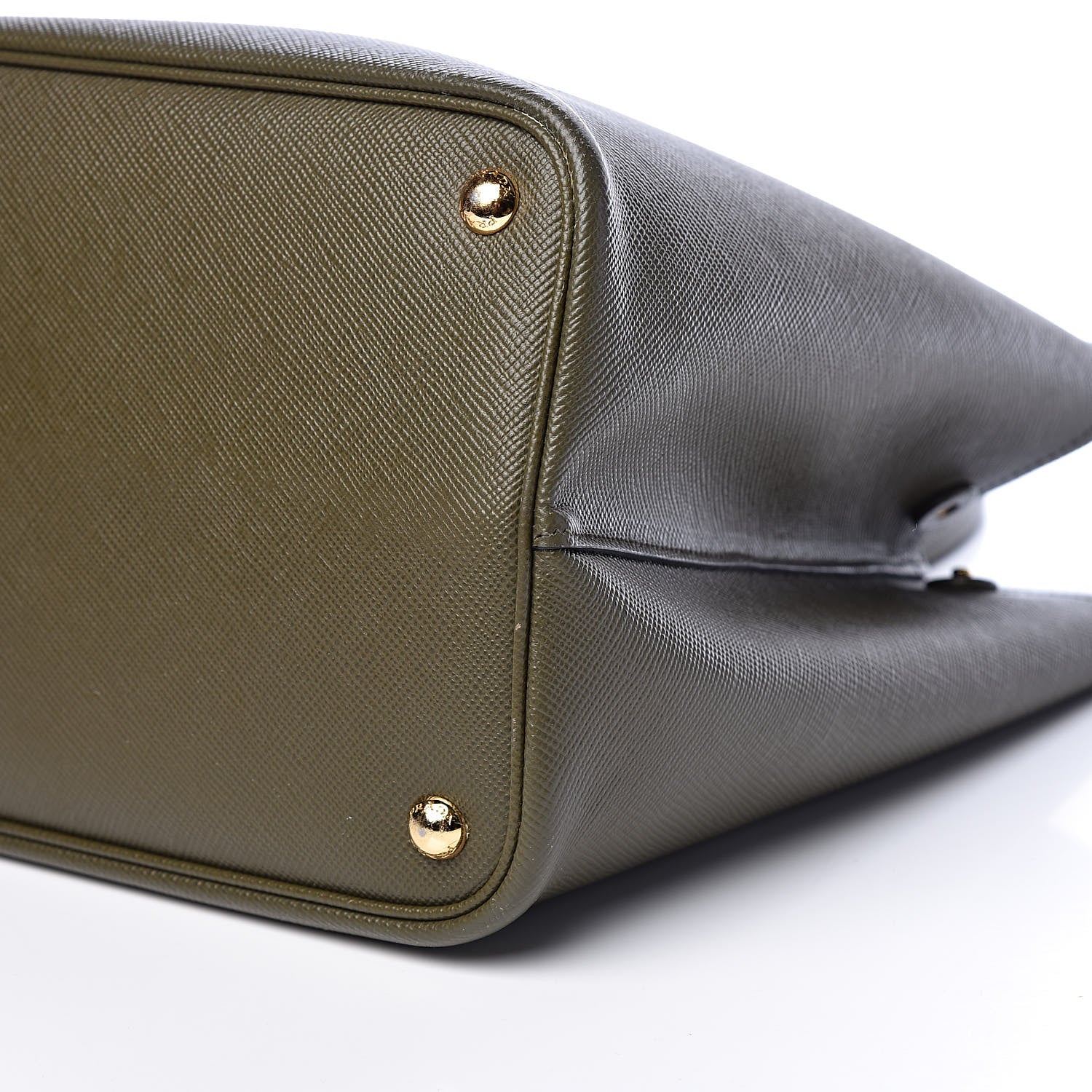 Prada Saffiano Cuir Large Double Bag Militare 9 of 10