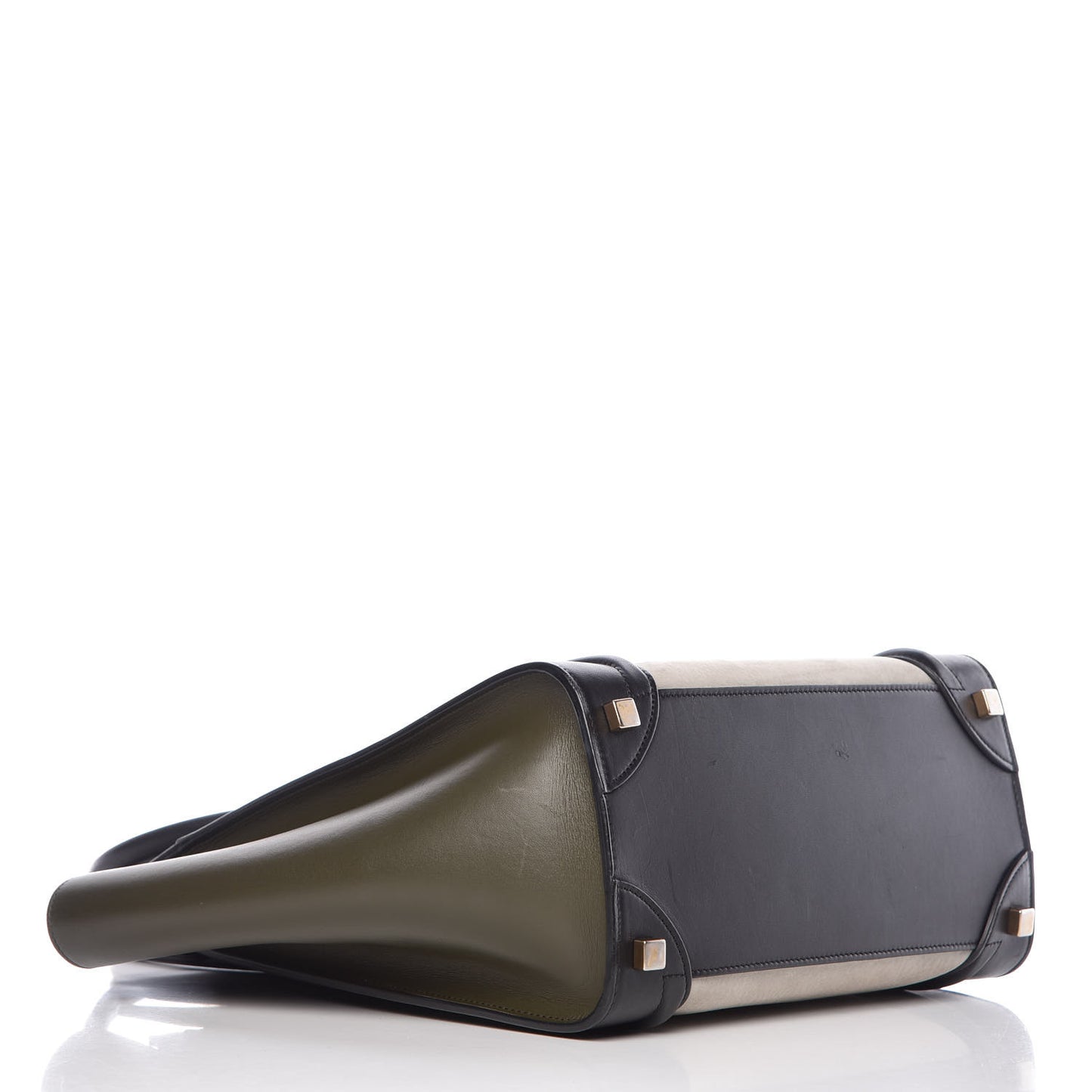 Nubuck Smooth Calfskin Micro Tri-Color Luggage Olive