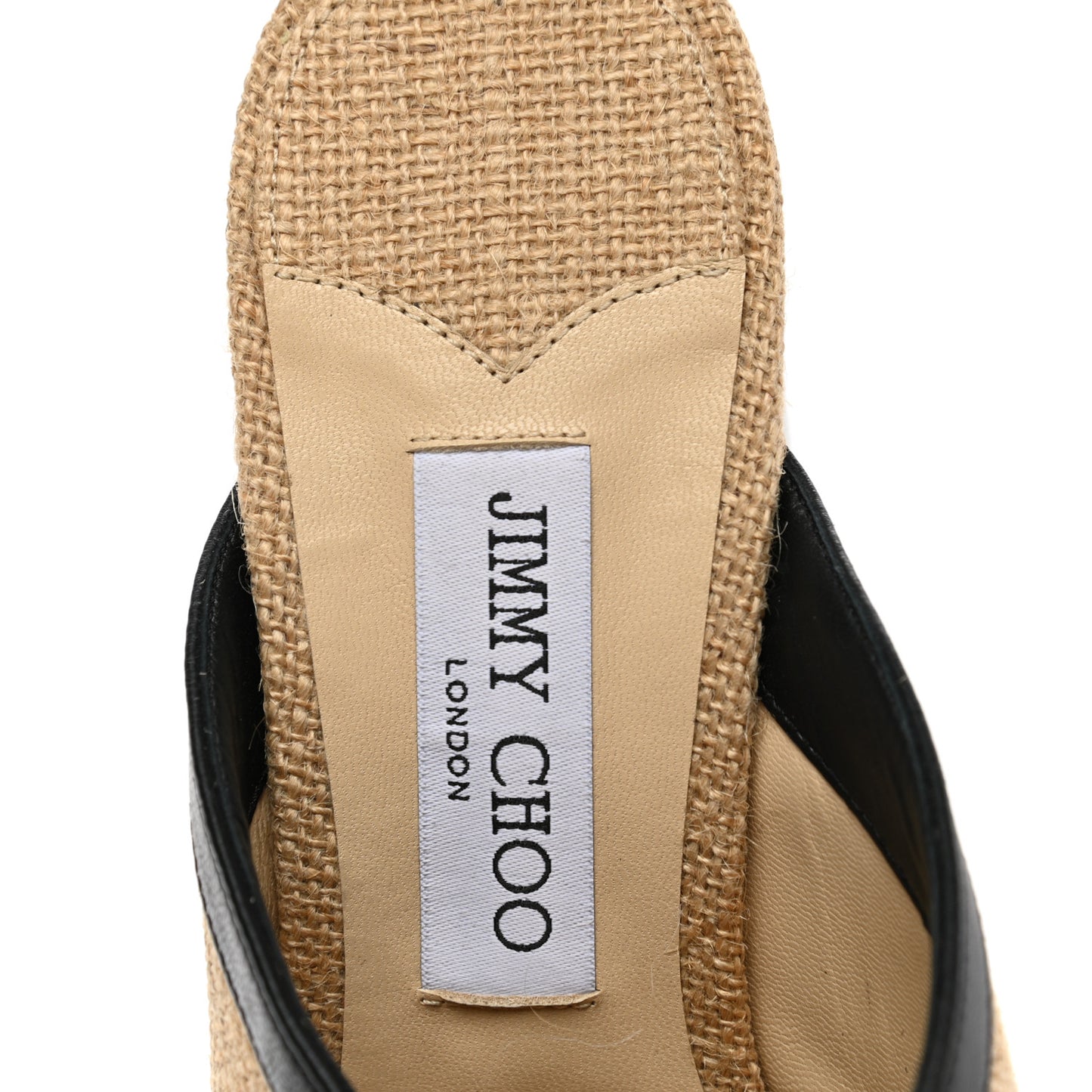 Woven Jute Joud 85 Mule Sandals 39.5 Natural Black