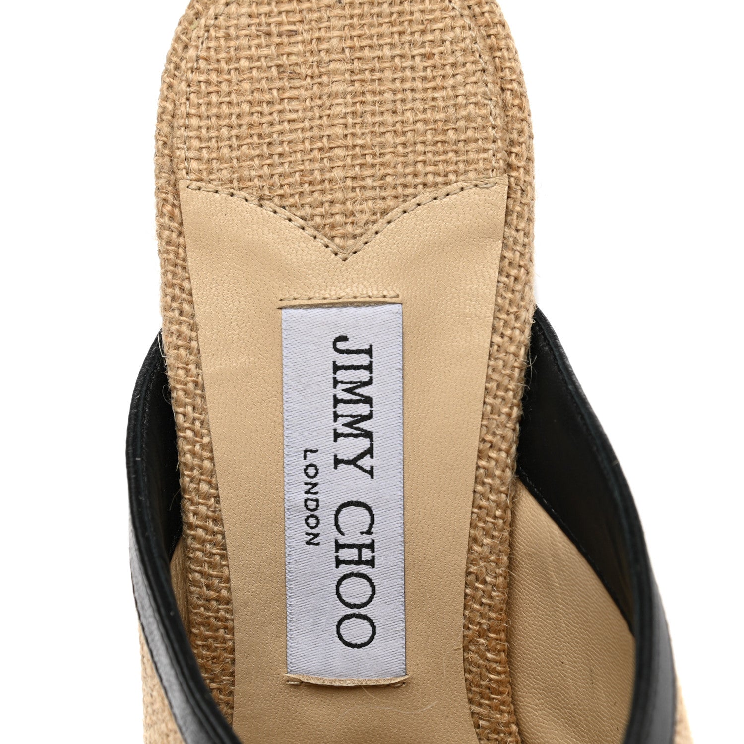 Jimmy Choo Woven Jute Joud 85 Mule Sandals 39.5 Natural Black 7 of 7