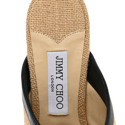 Jimmy Choo Woven Jute Joud 85 Mule Sandals 39.5 Natural Black 7 of 7