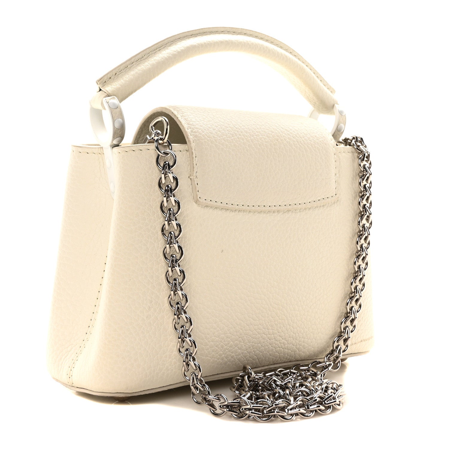 Louis Vuitton Taurillon Mini Capucines Monochrome  White 3 of 9