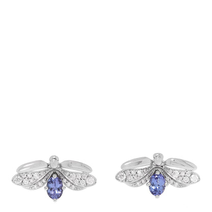 Tiffany Platinum Diamond Tanzanite Paper Flowers Firefly Earrings 1 of 6