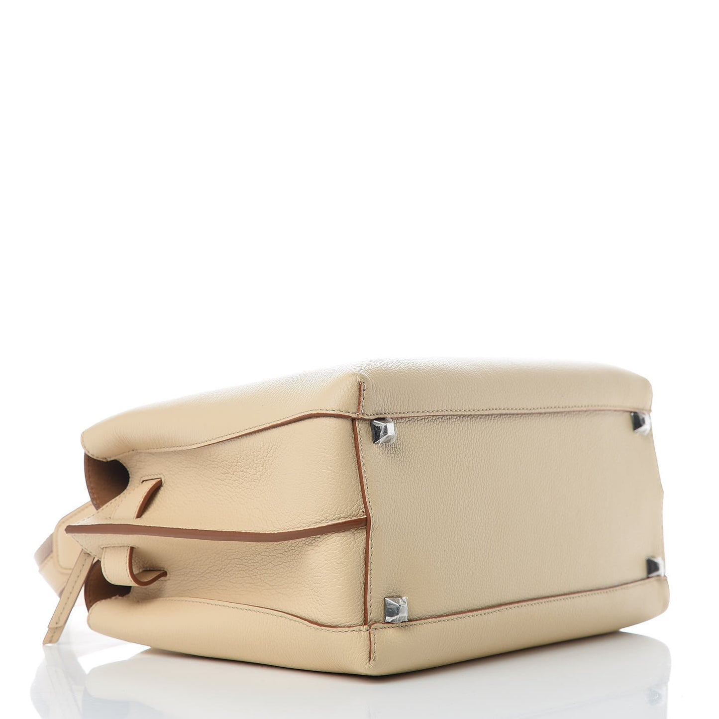 Grained Calfskin Medium Milla Tote Natural