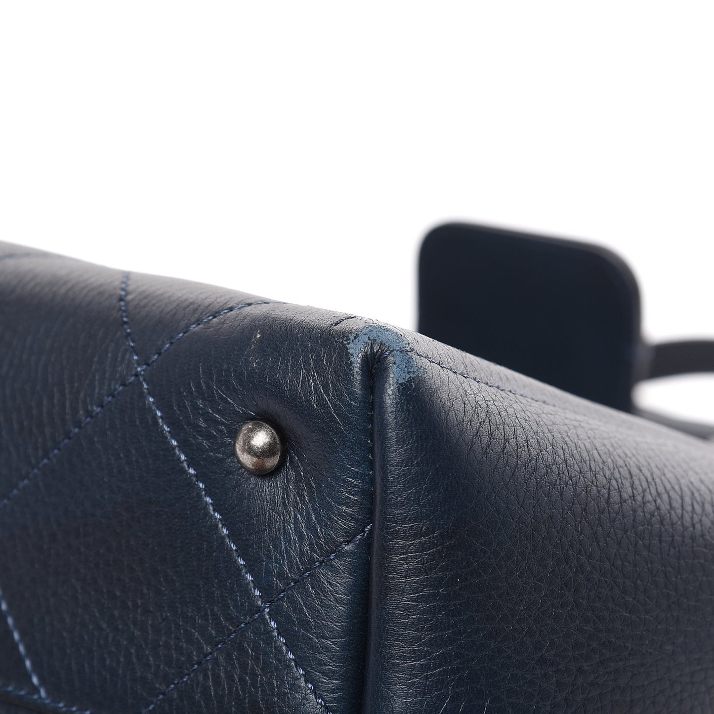 Deerskin Stitched Large CC Shopping Tote Navy