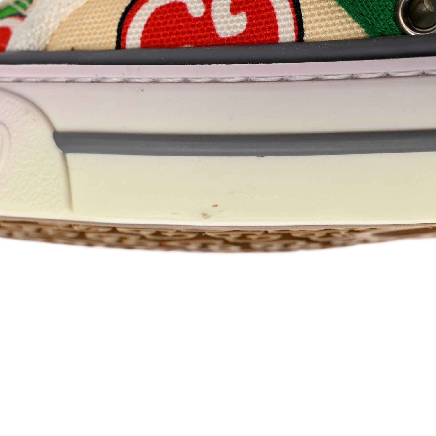 Gucci Canvas Web GG Apple Womens 1977 Tennis Sneakers 36 Ivory Red Mystic White New Shamarock 8 of 9