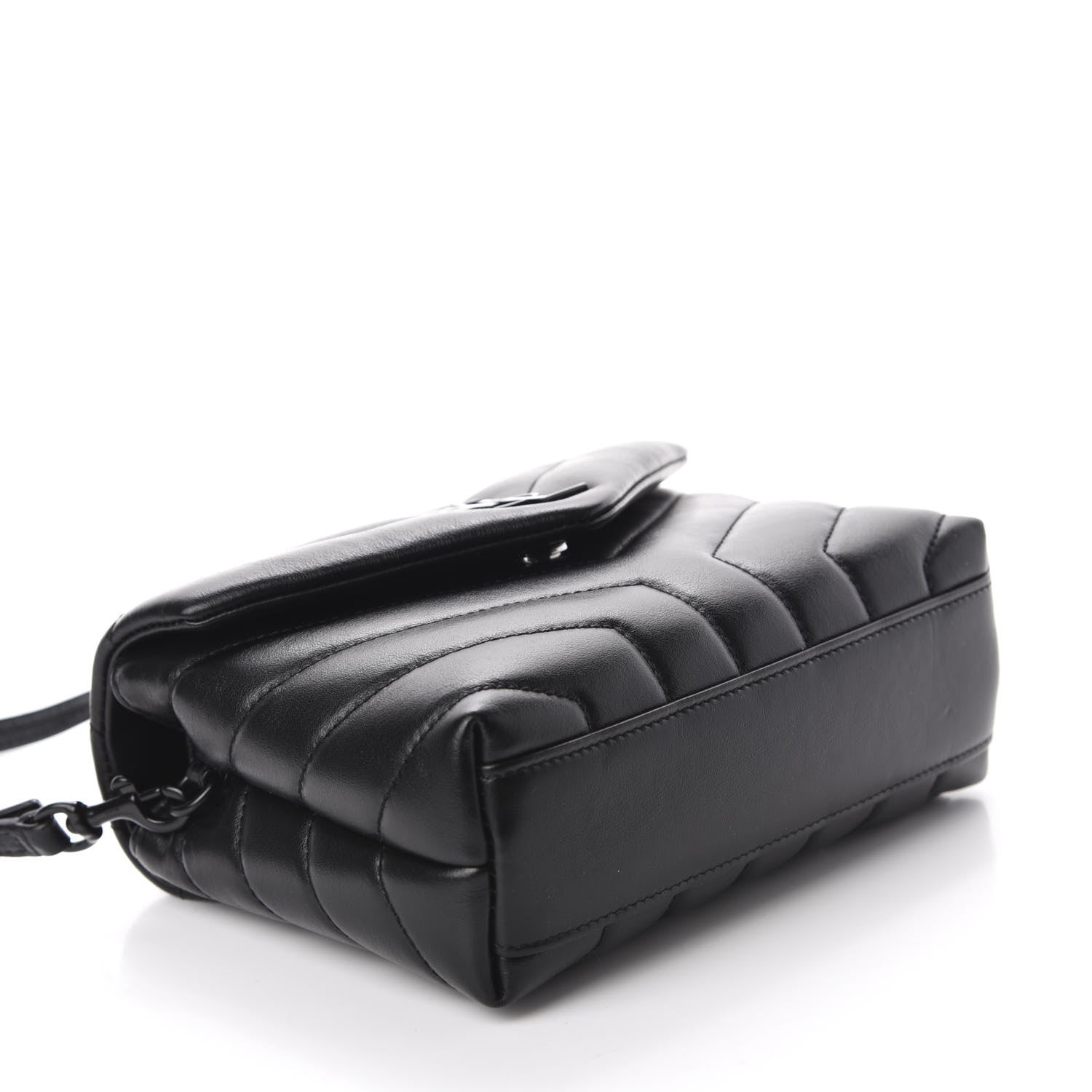 Saint Laurent Calfskin Y Quilted Monogram Toy Loulou Crossbody Bag Black 4 of 12