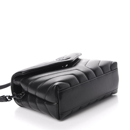 Saint Laurent Calfskin Y Quilted Monogram Toy Loulou Crossbody Bag Black 4 of 12