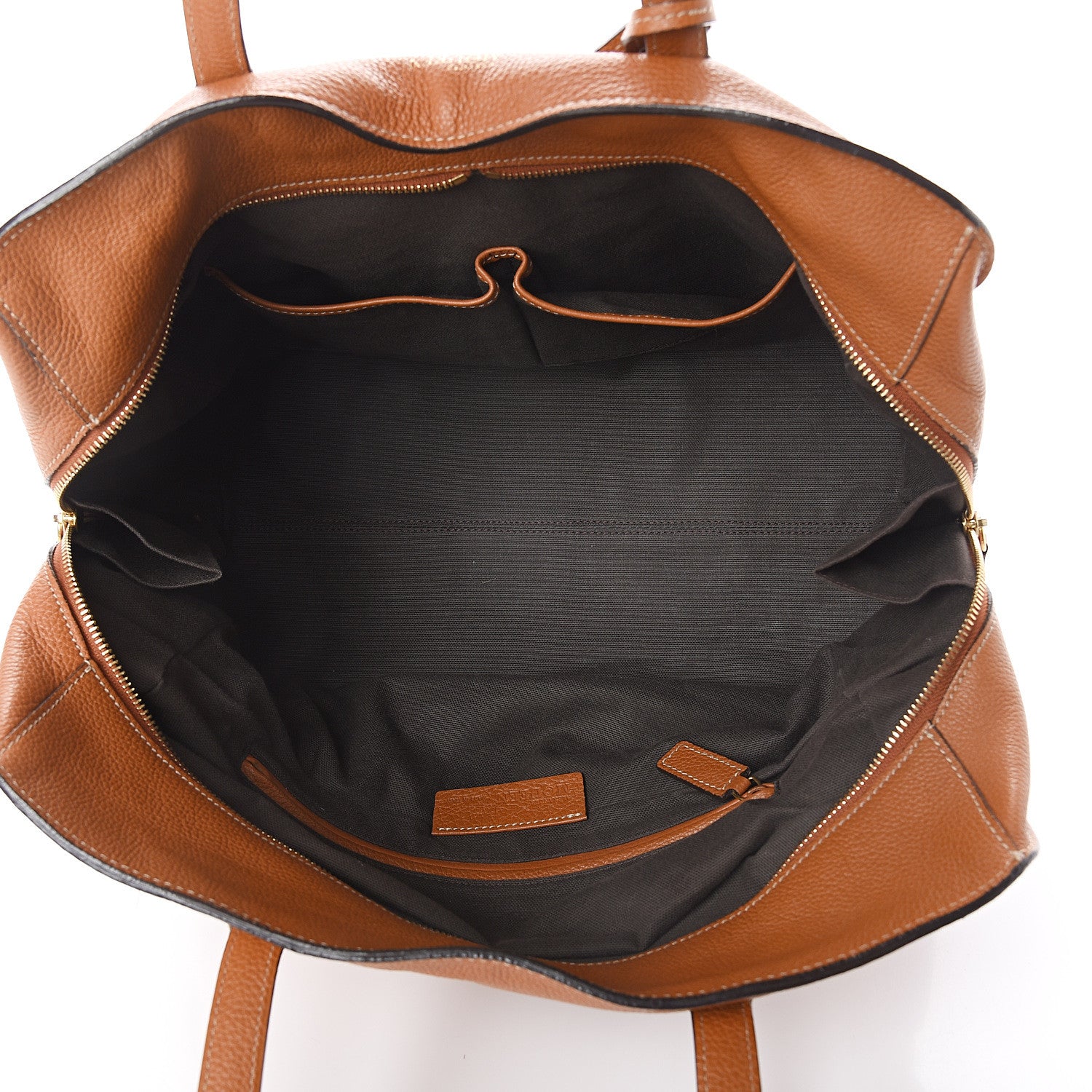 Alexander McQueen Pebbled Calfskin Large Skull Padlock Zip Around Tote Camel 4 of 8