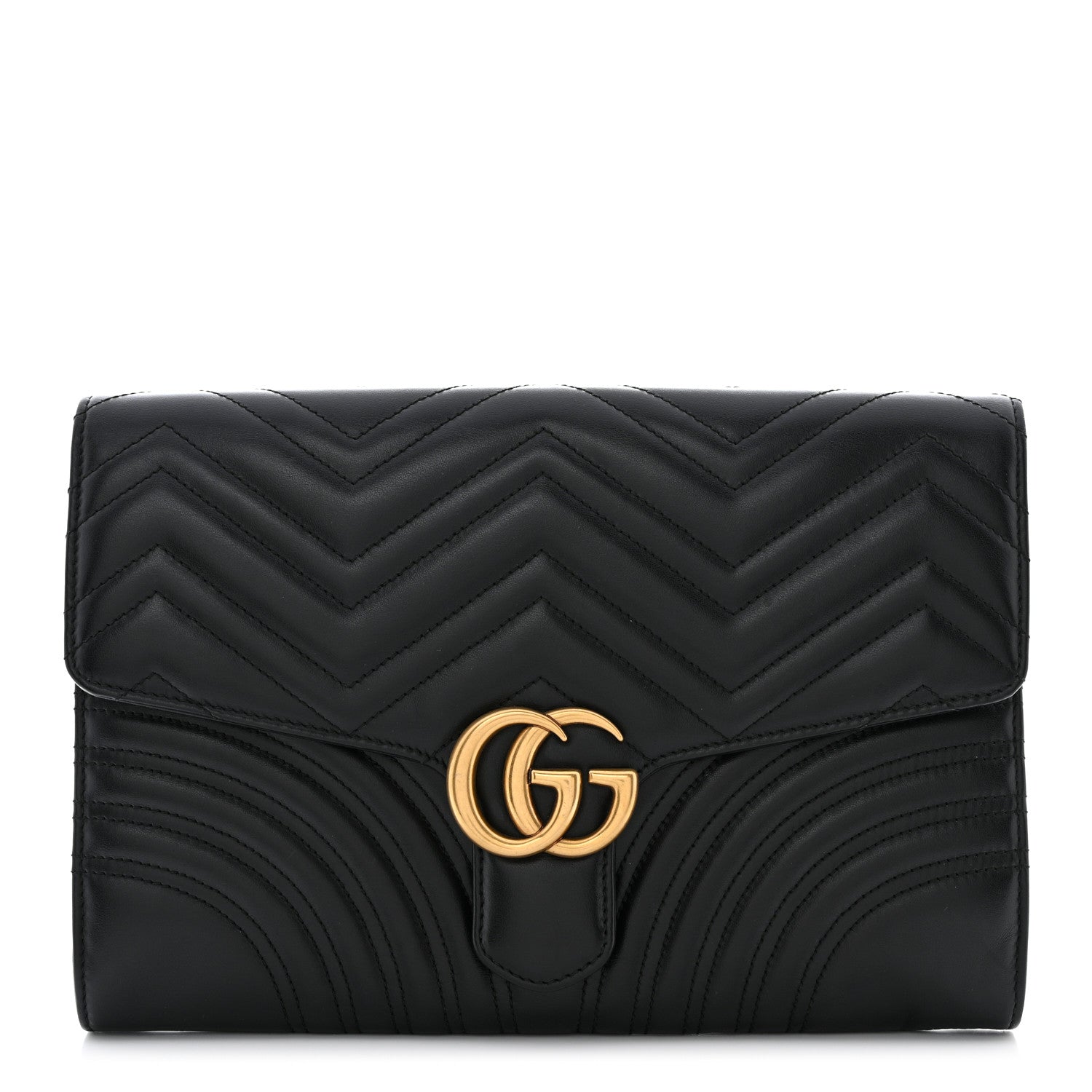 Gucci Calfskin Matelasse GG Marmont Clutch Black 1 of 11