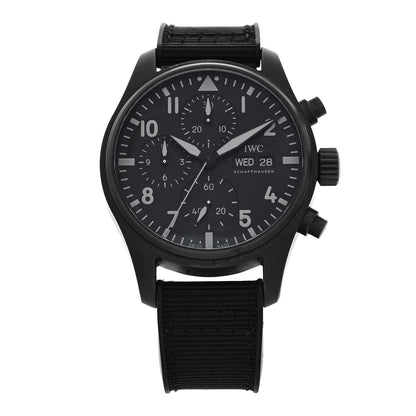 IWC Ceramic Titanium Textile 41mm Pilot Top Gun Chronograph Automatic Watch Black IW388106 1 of 5