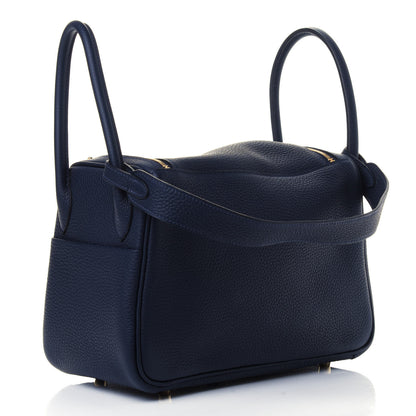 Hermes Taurillon Clemence Lindy 26 Bleu Nuit 2 of 4