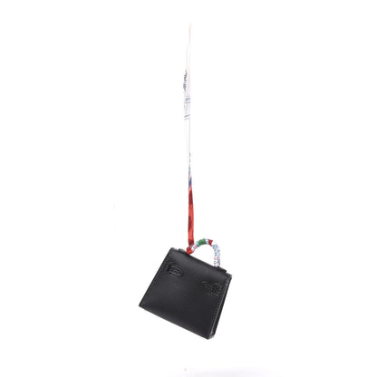 Hermes Tadelakt Mini Kelly Twilly Bag Charm Black 4 of 5